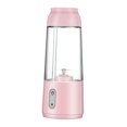 thumbnail image 2 of exprimidor de 300ml y 4 cuchils, licuadora portátil con carga USB, mezcdor de alimentos, exprimidor de viaje Rosado perfecl licuadora exprimidor, 2 of 7