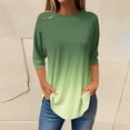 thumbnail image 2 of Womens Tops 3/4 Length Sleeve Tops Neck Casual Print Tunic T Shirts Three Quarter Length Tops Blouses For Women, 2 of 5