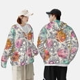 thumbnail image 3 of Rocae Skull and Flowers Print Breathable Sun Protection Hoodie Quick-Dry Lightweight Long Sleeve Hoodie Unisex Running Sports Shirt Medium, 3 of 9