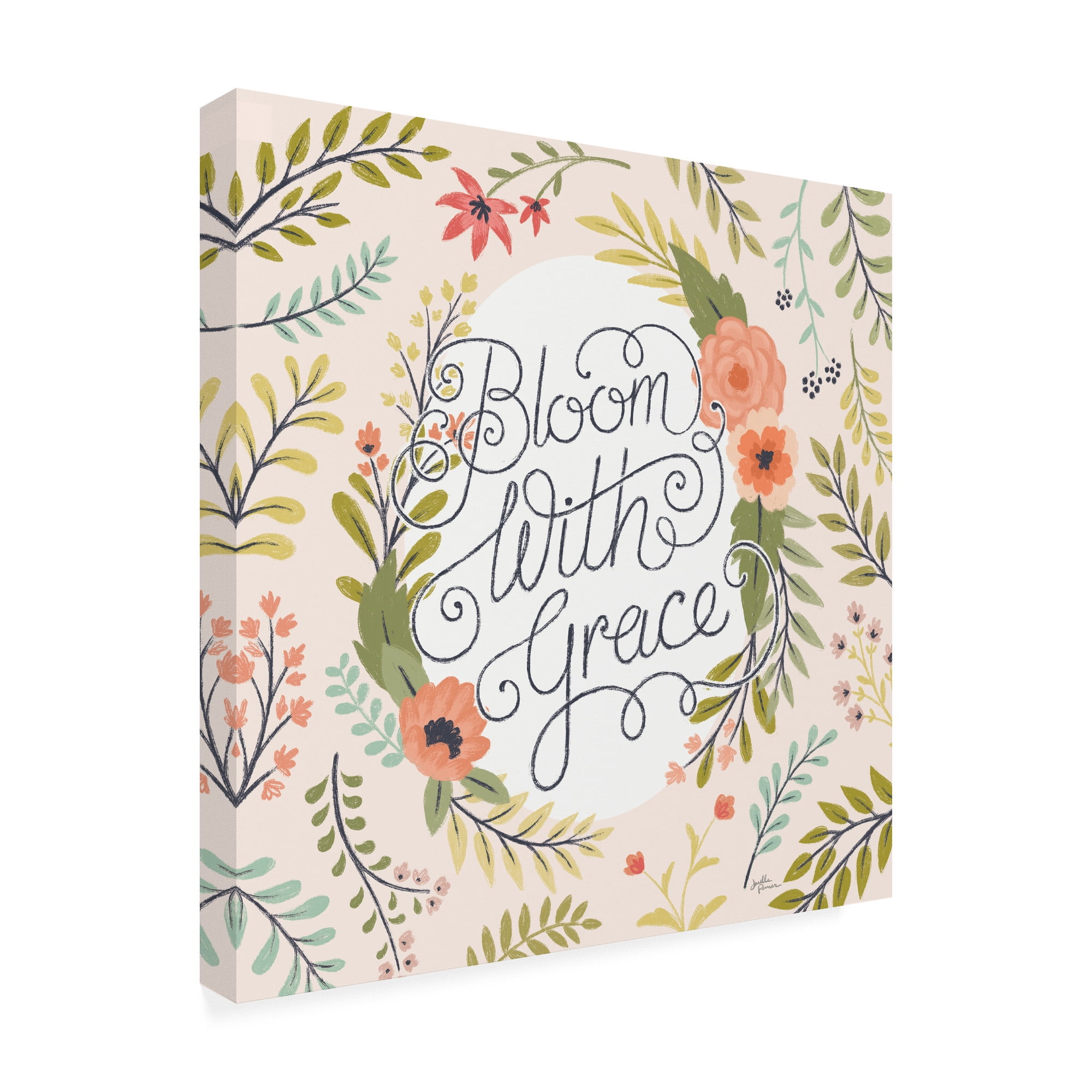 Trademark Fine Art 'Retro Garden II - Bloom with Grace Pale Blush' Canvas Art by Janelle Penner