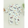 thumbnail image 4 of Genuiskids Western Newborn Baby Boy Girl Cow Print Romper Jumpsuit Crewneck One Piece Bodysuit Infant Fall Winter Outfit, 4 of 8