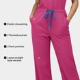 thumbnail image 4 of Niaahinn Women's Medical Scrub Jumpsuit - Mandarin Collar, with Drawstring Waist for Nursing Uniforms, 4 of 7