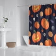thumbnail image 2 of Halloween Pumpkin Shower Curtains,Reusable Halloween Bath Curtain with Hooks Classic 72x72 in Polyester Bathroom Curtains for Thanksgiving Day Fall Party Home Decor, 2 of 6