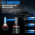 thumbnail image 2 of For Chevrolet Malibu 2008-2012 H11 LED Headlight Bulbs High/Low Beam 6000K Bright White 2Pcs, 2 of 13