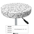 thumbnail image 2 of Uemuo Black White Music Pattern Round Bar Stool Seat Covers Washable Stool Cushion Slipcover Elastic Bar Chair Covers-13 inch, 2 of 7
