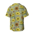thumbnail image 2 of Fotbe Sage Green With Sunflowers print Short Sleeve Button Down Shirts for Men Casual Summer Beach Wrinkle Free Shirt-Medium, 2 of 7