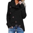 thumbnail image 1 of Winter Loose Turtleneck Sweater Long Sleeves Button Casual Pullover For Women, 1 of 4