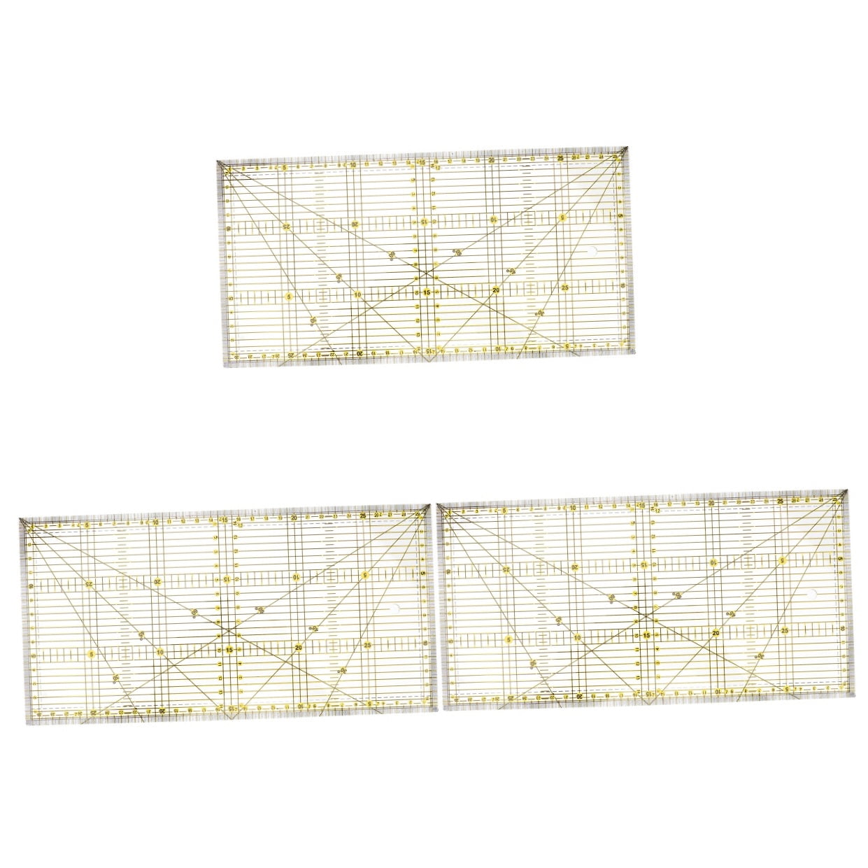 WORGEOUS 3pcs Patchwork Ruler DIY Quilting Sewing Patchwork Foot Ruler Sewing Accessories 30x15cm