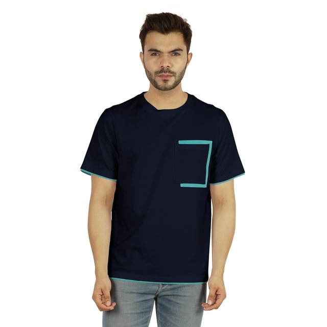 Inkmeso Men's Round Neck T-Shirts Casual Basic Shirts Short Sleeve Patch Pocket Tee