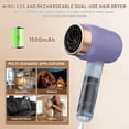 thumbnail image 5 of Cordless Rechargeable Hair Dryer With 3 Speeds And Heat Settings Portable Wireless Blow Dryer For Travel Home Gift, C, 5 of 7