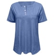 thumbnail image 4 of Camiseta de manga larga con cuello redondo y bolsillos para mujer: prenda informal de color liso, tejido suave y transpirable, bolsillos funcionales., 4 of 4