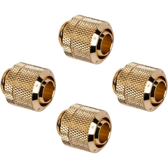 Barrow G1/4" to 3/8" ID, 1/2" OD Compression Fitting for Soft Tubing, Gold, 4-Pack