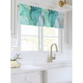 thumbnail image 3 of Valances for Windows Abstract Teal Rod Pocket Cafe Window Treatments Valance Curtains for Kitchen Bathroom Laundry Basement Windows 60"x18", 3 of 9