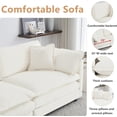 thumbnail image 4 of Luxury 2 Piece Cloud Couches Set, Modern Upholstered Chenille 3 Seater and Loveseat Sofa Set with 9 Pillows for Living Room Bedroom Office Apartment, White, 4 of 7