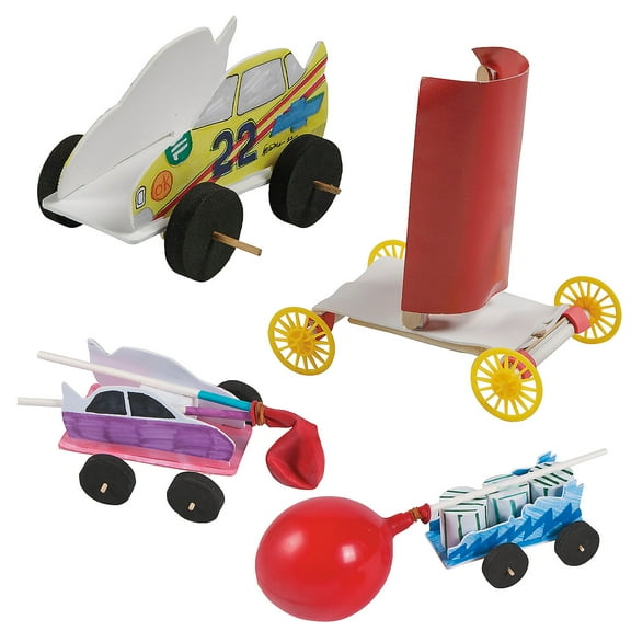 Fun Express STEM Car Craft Kit Educational Activity Assortment – Makes 36
