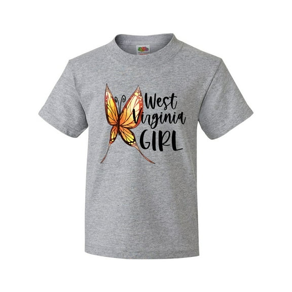 Inktastic West Virginia Girl- Butterfly Youth T-Shirt