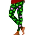 thumbnail image 2 of FASHOFT High Waisted Valentines Day Leggings for Women Soft Love Heart Printing Legging Tights Casual Yoga Pants Green M, 2 of 5