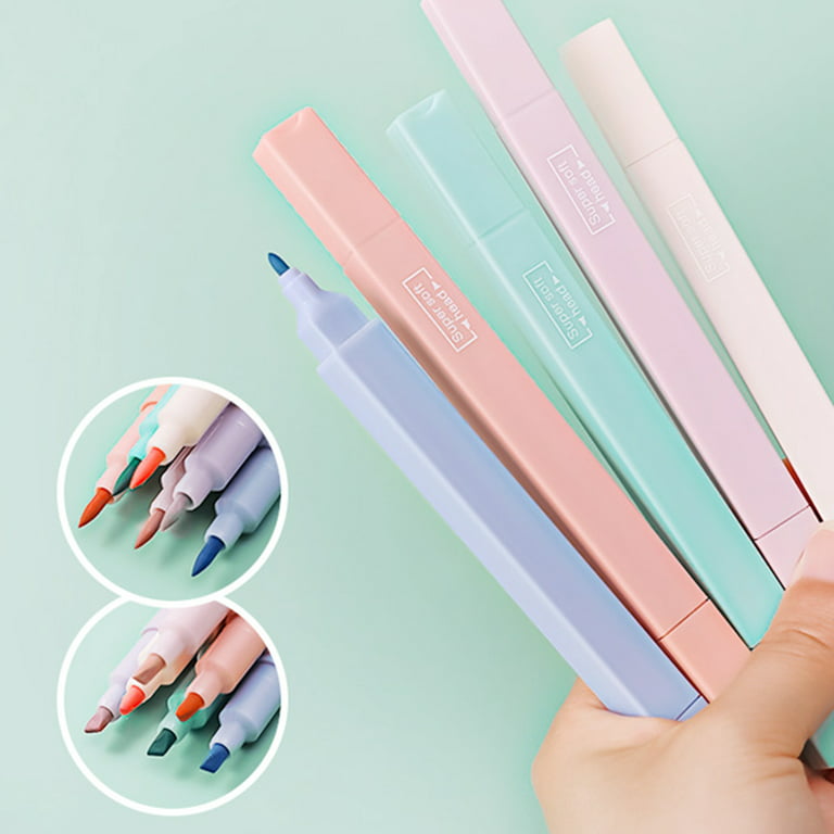 ZEYAR Highlighters, Dual Tips Marker Pen, Chisel and Fine Tips, 6 Macaron  Colors, Water Based, Assorted Colors, Quick Dry (6 Macaron Colors)