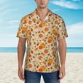 thumbnail image 2 of Honeii Fall Autumn Print Men’s Hawaiian Shirt,Classic Button-Down Short Sleeve Shirt, for Beach, Vacation, and Outdoor Activities,Large, 2 of 7