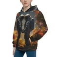 thumbnail image 2 of Uemuo Romantic Flower Astronaut Couple Pattern Hooded Sweatshirt for Youth Pullover with Kangaroo Pocket Trendy youth sweatshirt Casual Hoodie for Boys and Girls-Medium, 2 of 6