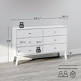 thumbnail image 5 of Prepac Milo Mid-Century 6 Drawer Wooden Double Dresser, 16.75" x 52.5" x 33", White, 5 of 11