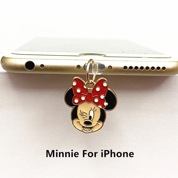 Minnie Mickey Phone Anti-Dust Plug For iPhone Samsung Type C Android Charging Port Protectors Metal Dustplugs