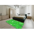 thumbnail image 4 of Ahgly Company Indoor Round Patterned Lime Green Area Rugs, 5' Round, 4 of 6