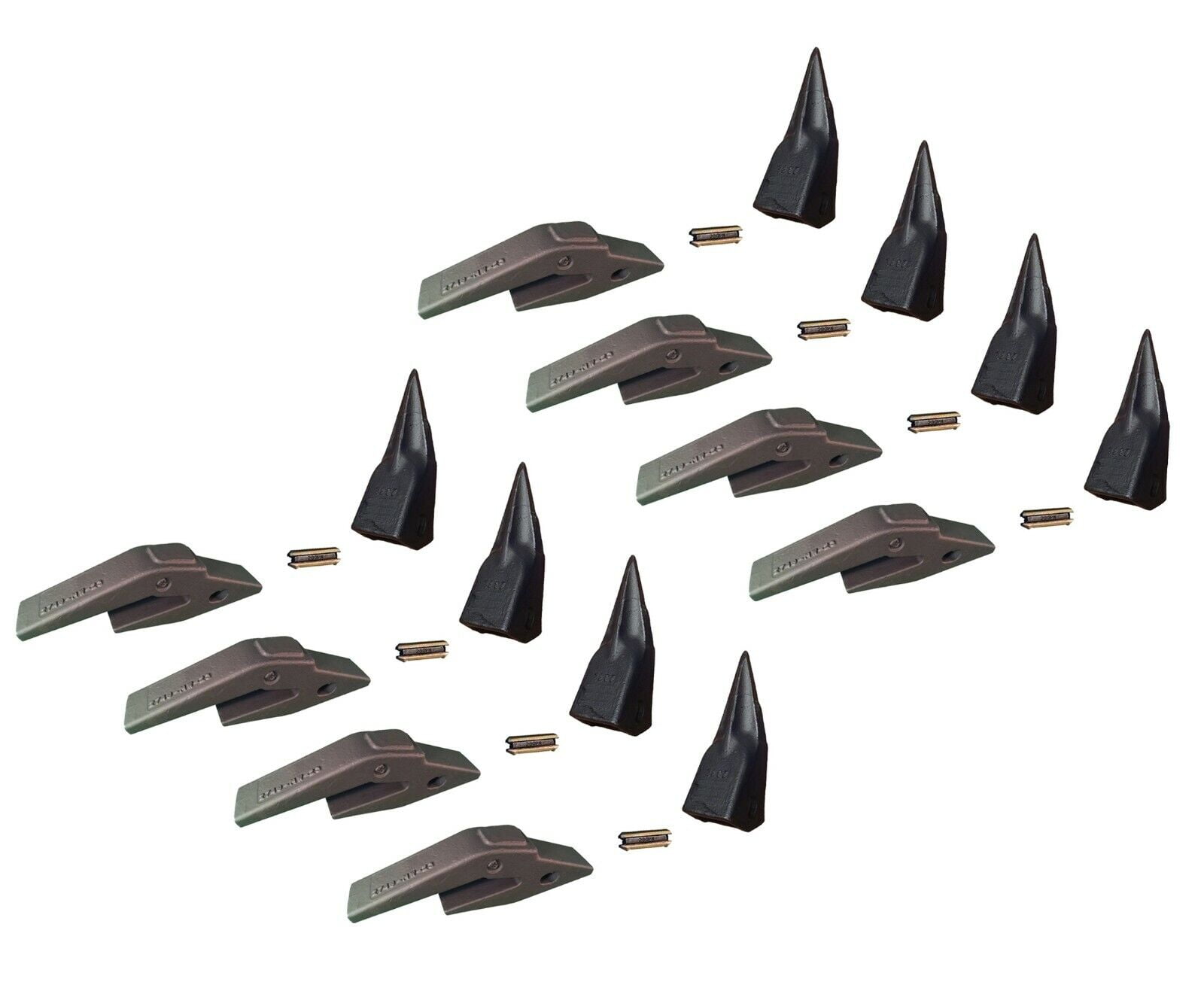 8 Backhoe, Excavator Bucket Shanks Fits 3/4" Lip, Tiger Rock Teeth