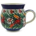 thumbnail image 3 of Polish Pottery Bubble Mug 12oz Polmedia Scarlet Flora Theme UNIKAT Hand Painted in Boleslawiec, Poland + Certificate of Authenticity, 3 of 6