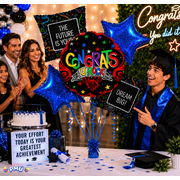 PMU Grad U Roc! Balloon Bouquet Blue (5/pkg) Pkg/1