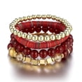 thumbnail image 1 of 1 Uds. Pulseras de cuentas apilables bohemias, pulseras de cuentas elásticas multicolores para mujer, pulseras de cuentas en capas Feliz Sencillez, 1 of 1