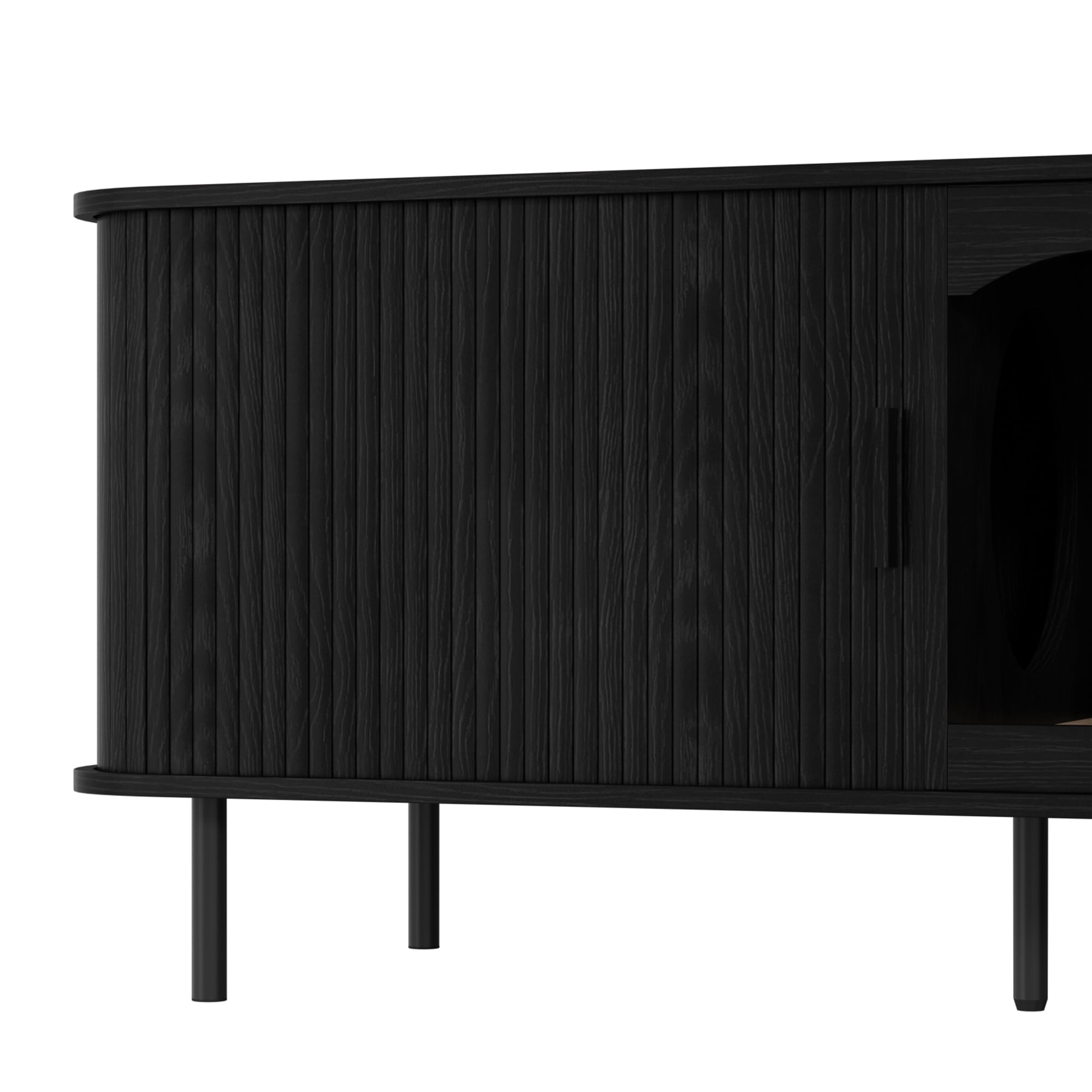 PieDle 59'' Large Cat Litter Box Enclosure with Sliding Tambour Door, Hidden Litter Box Furniture, Wood Cat Litter Box Cabinet with Cat Scratch Pad
