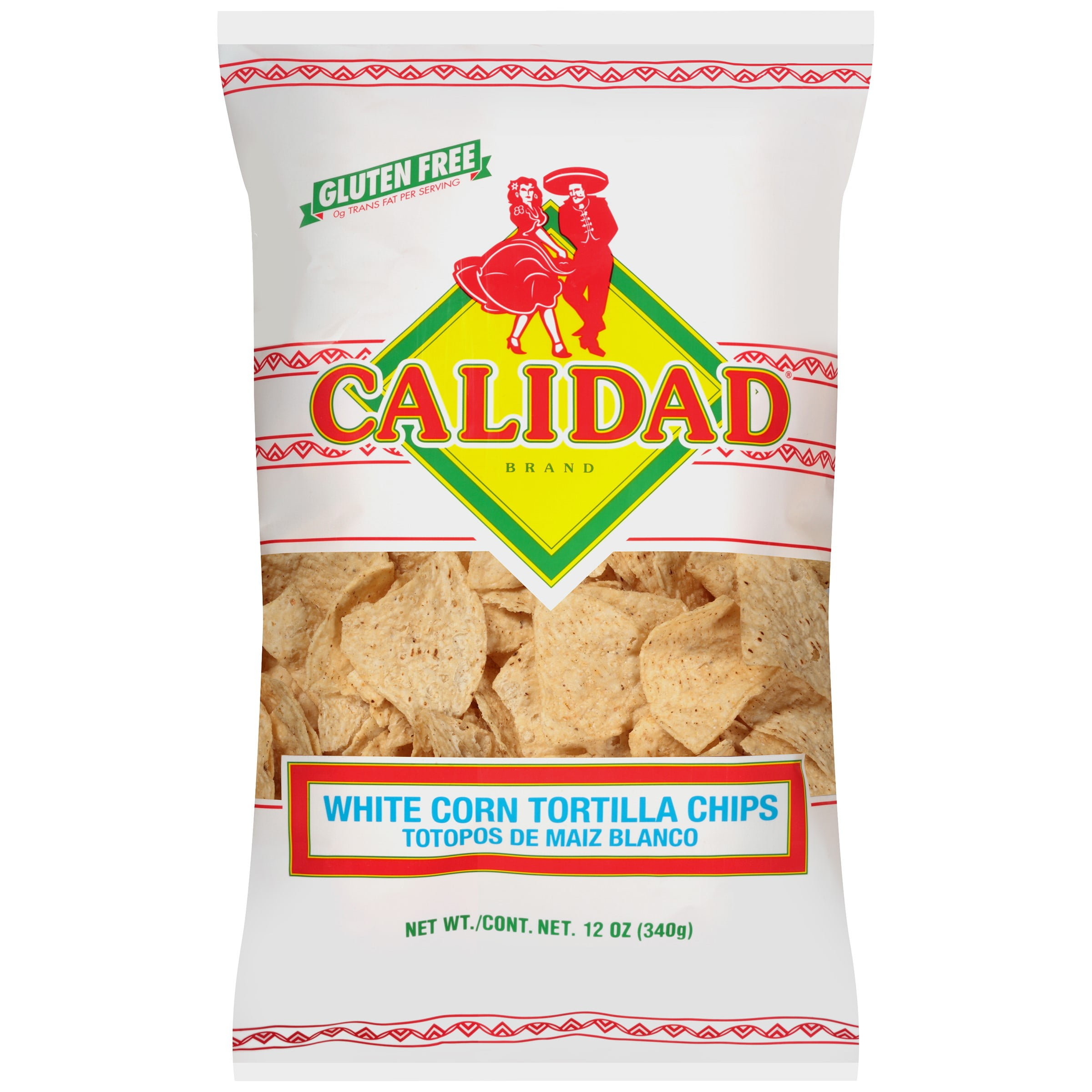 Calidad Gluten Free White Corn Tortilla Chips 12 Oz Walmart
