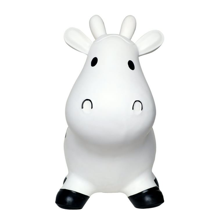 White Cow Bounce & Ride-on Inflatable Hopper Toy with Pump