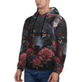 thumbnail image 3 of Cauagu Rose Full Moon Black Wolf for Men's Pullover Hooded Sweatshirt Athletic Casual Hoodie Aautumn Hoodie Sweatshirt for Men Pullover Casual Hooded Sweatshirt-XX-Large, 3 of 7