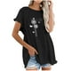 thumbnail image 1 of Camiseta informal para mujer, blusa estampada con cuello redondo y manga corta, Tops OAVQHLG3B Store  lin121212, 1 of 4