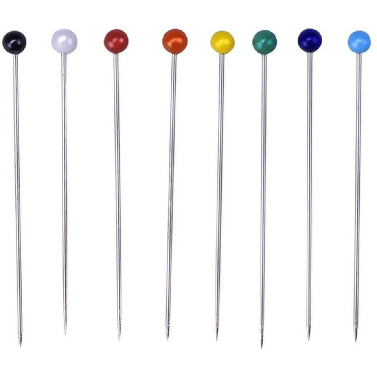 250 Pieces Sewing Pins, 1.5 Inch Straight Pins with Glass Ball Pearlized  Head for Fabric Sewing, Quilting and DIY Sewing Crafts (Multicolor)