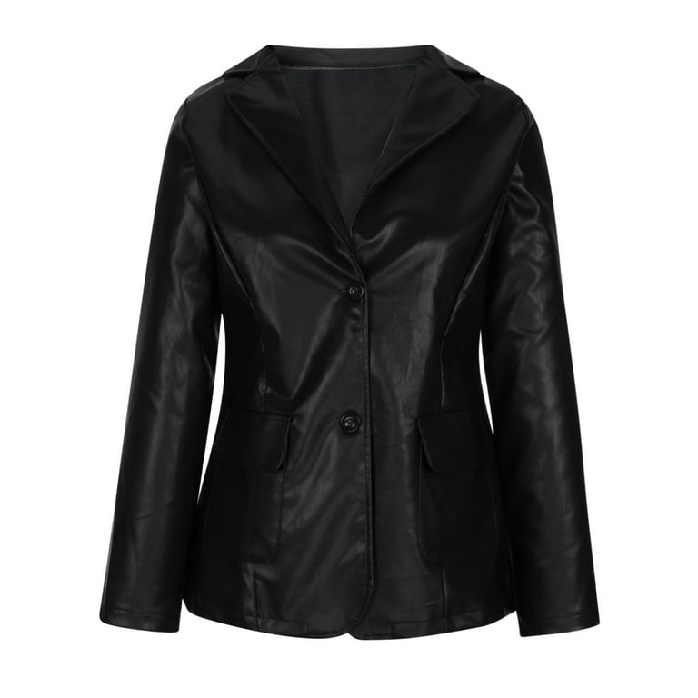 Leather blazer top womens uk
