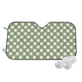 thumbnail image 2 of Lsque Daisy Plaid Green Car Windshield Sun Shade | Accordion Folding Style Auto Shade for Car Truck SUV Van | Blocks UV Rays Sun Visor Protector | Small, 2 of 7