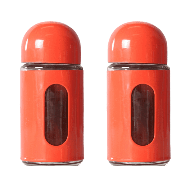 Glass Salt and Pepper Shakers with Adjustable Pour Holes Stainless