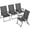 Black, variant on Arlopu Patio Chairs Set of 2, Outdoor Folding Chairs w/ Armrests & Metal Frame, Outside Foldable Dining Chairs for Lawn Deck Porch Beach Yard