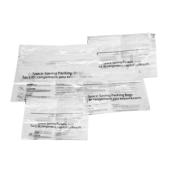 Air Canada 4pc Compression Packing Bag Set Zipper, 3 Sizes