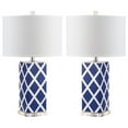 thumbnail image 2 of SAFAVIEH Garden Lattice 27 in. H Geometric Table Lamp, Navy, Set of 2, 2 of 7