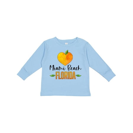 

Inktastic Miami Beach Florida Orange in Heart Gift Toddler Boy or Toddler Girl Long Sleeve T-Shirt