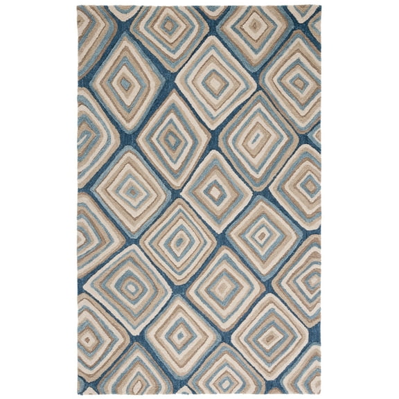 SAFAVIEH Aspen Edythe Geometric Area Rug, Blue/Beige, 3' x 5'