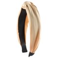 thumbnail image 2 of opolski Women Knotted Headband Candy Color Fabric Hair Hoop Elastic Head Band Wide Hairband Hair Accessories Khaki, 2 of 8