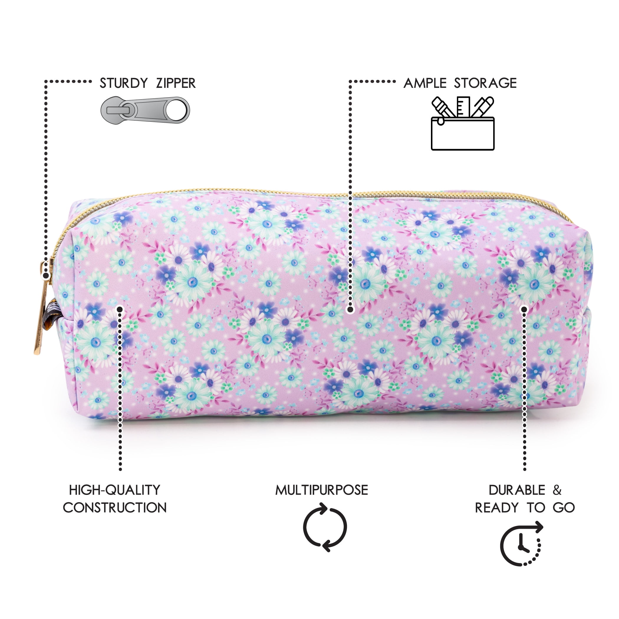 Pen & Gear Pencil Case, Stationery Case, Pencil holder or Cosmetic Pouch