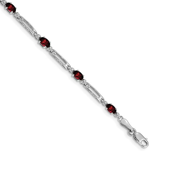 Primal Gold 14 Karat White Gold Diamond and Garnet Bracelet