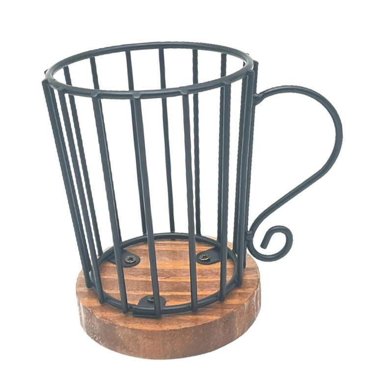 Yangbaga Coffee Filter Holder With Wood Lid - Round Storage Container For 2-4 Cup Filters, Farmhouse Decor