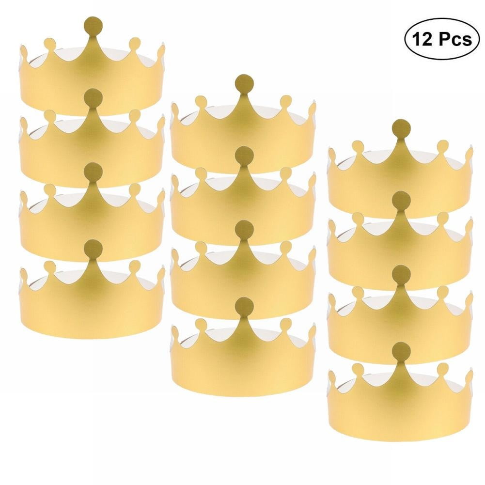 48 Pack Mini Gold Foil Paper Crowns for Kids Birthday Themed Decor, Photo  Props (3.3 x 3 In)
